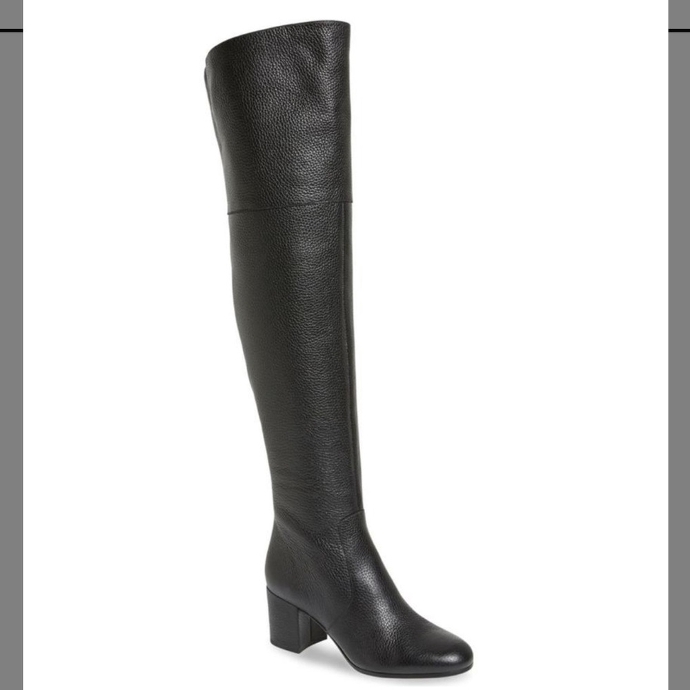 Via Spega black leather knee boots